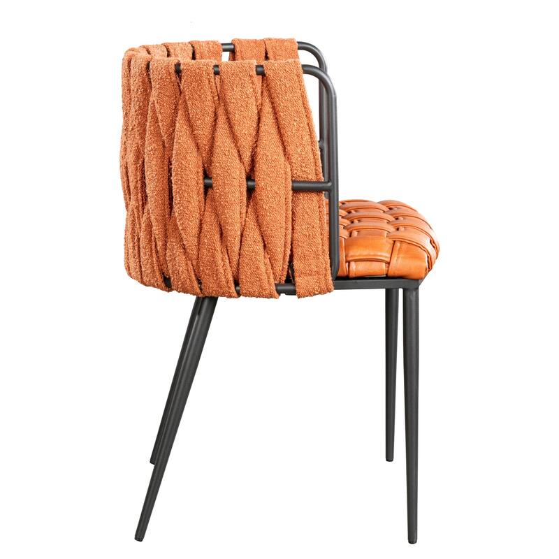 Statements By J 30" H Iron/PU Leather/Fabric Indoor Milano Dining Chair